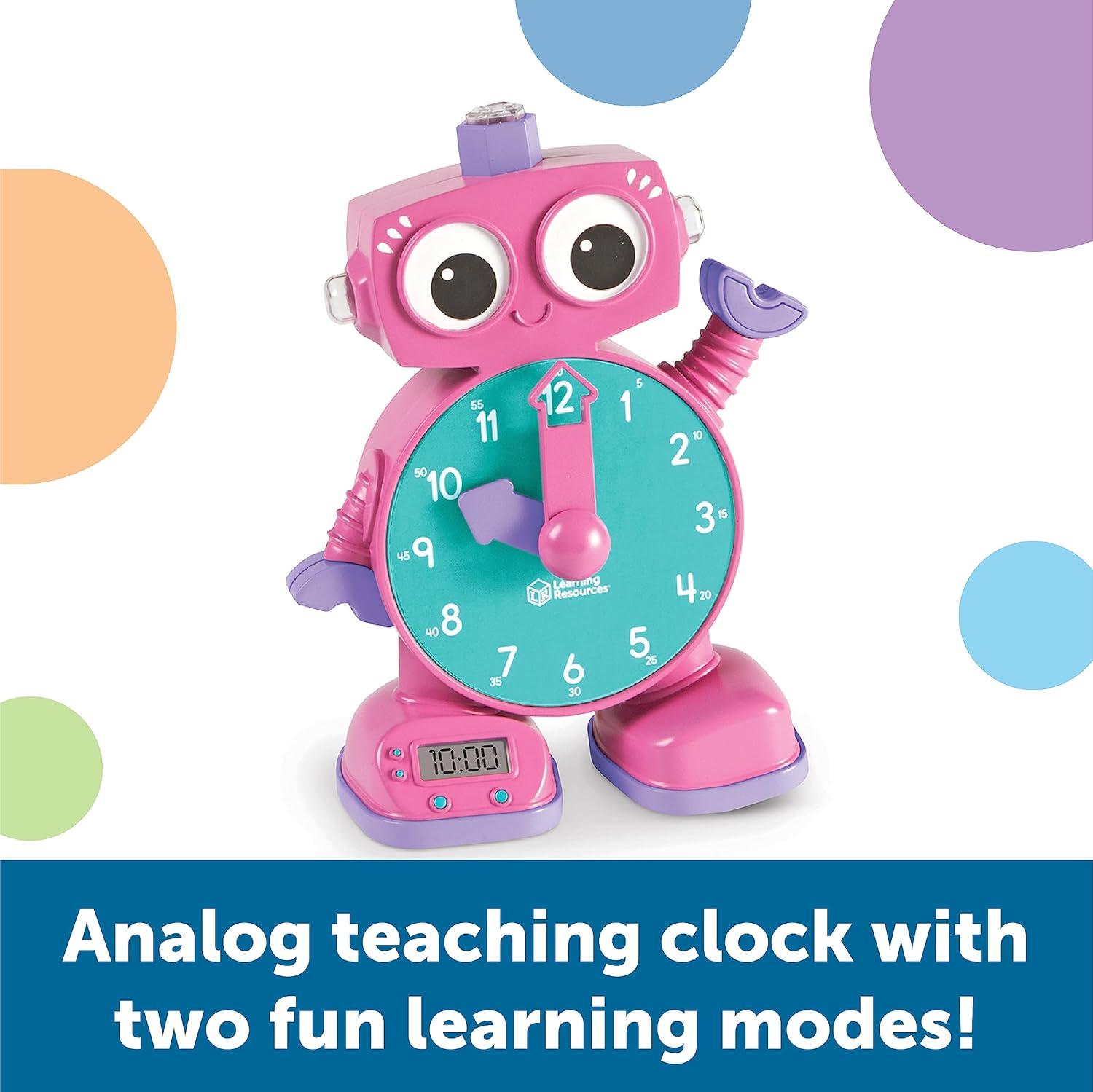 imageLearning Resources Tock The Learning Clock 1 Piece Ages 3 Educational Talking ampamp Teaching Clock Toy Clock for Toddlers Educational Toys for KidsTock Pink