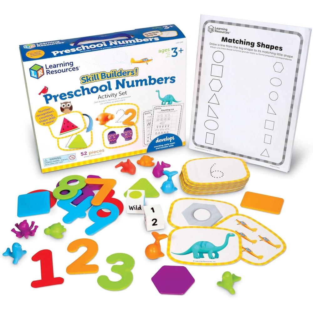 imageLearning Resources Skill Builders Preschool Numbers  52 Pieces Ages 3 Toddler Learning Activities Preschool Learning Materials Homeschool Preschool Supplies Number Learning for Preschool
