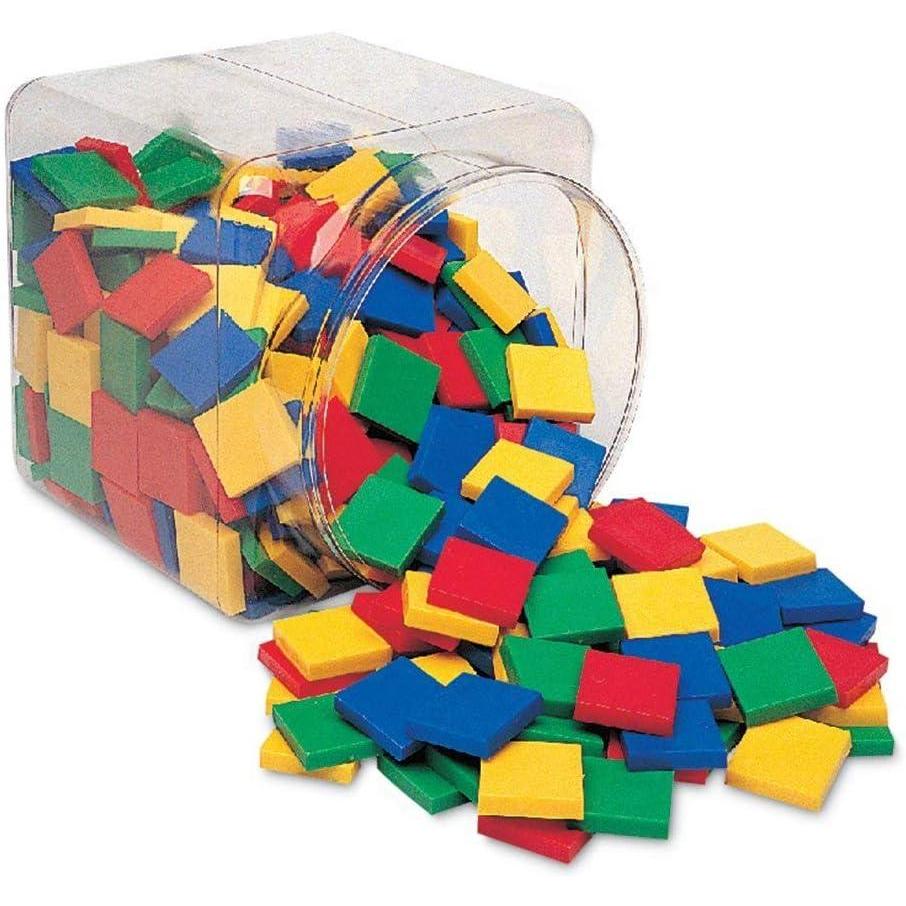 imageLearning Resources Square Color Tiles Counting Sorting Toy Set of 400 in 6 Colors Ages 4