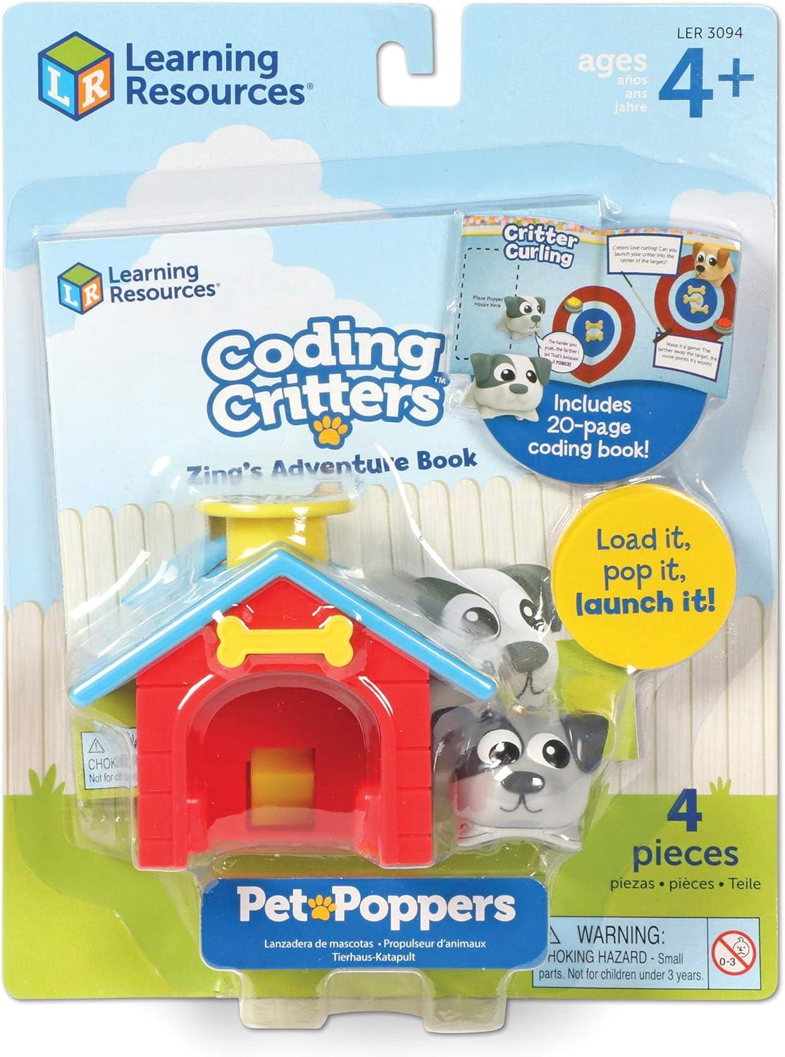imageLearning Resources Coding Critters Go Pets Zing the Dog ScreenFree Early Coding Toy For Kids Interactive STEM Coding Pet 4 Pieces Ages 4Modern