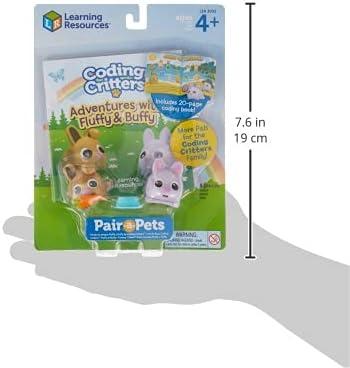 imageLearning Resources Coding Critters Pair a Pets Bunnies Fluffy ampamp Buffy ScreenFree Early Coding Toy For KidsInteractive STEM Coding Pet 5 Pieces Ages 4Pairapets Bunnies