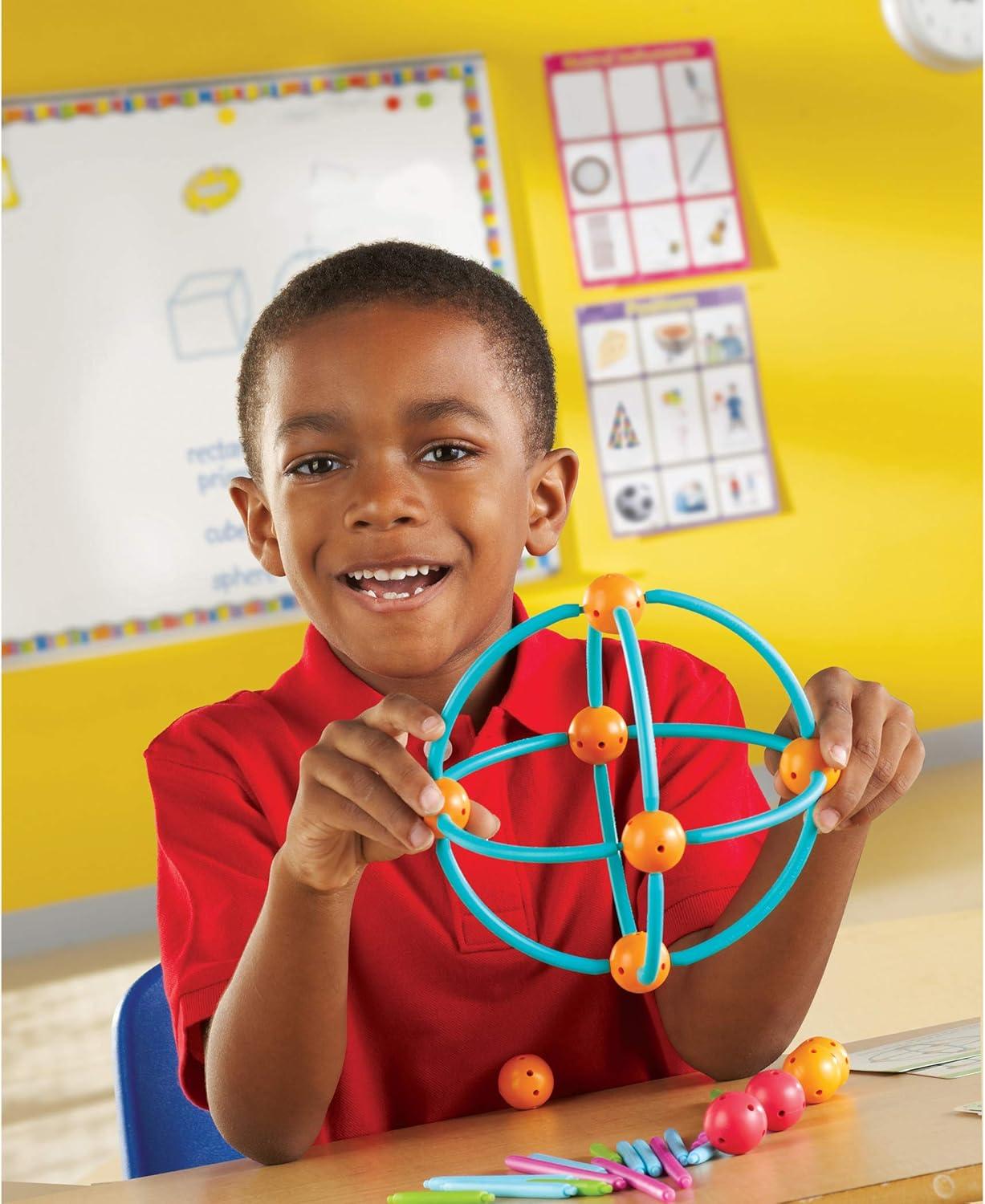 imageLearning Resources Geometric Shapes Building Set Early Math Skills Back to School Activities Classroom Games for Teachers 170 Piece Set Ages 5