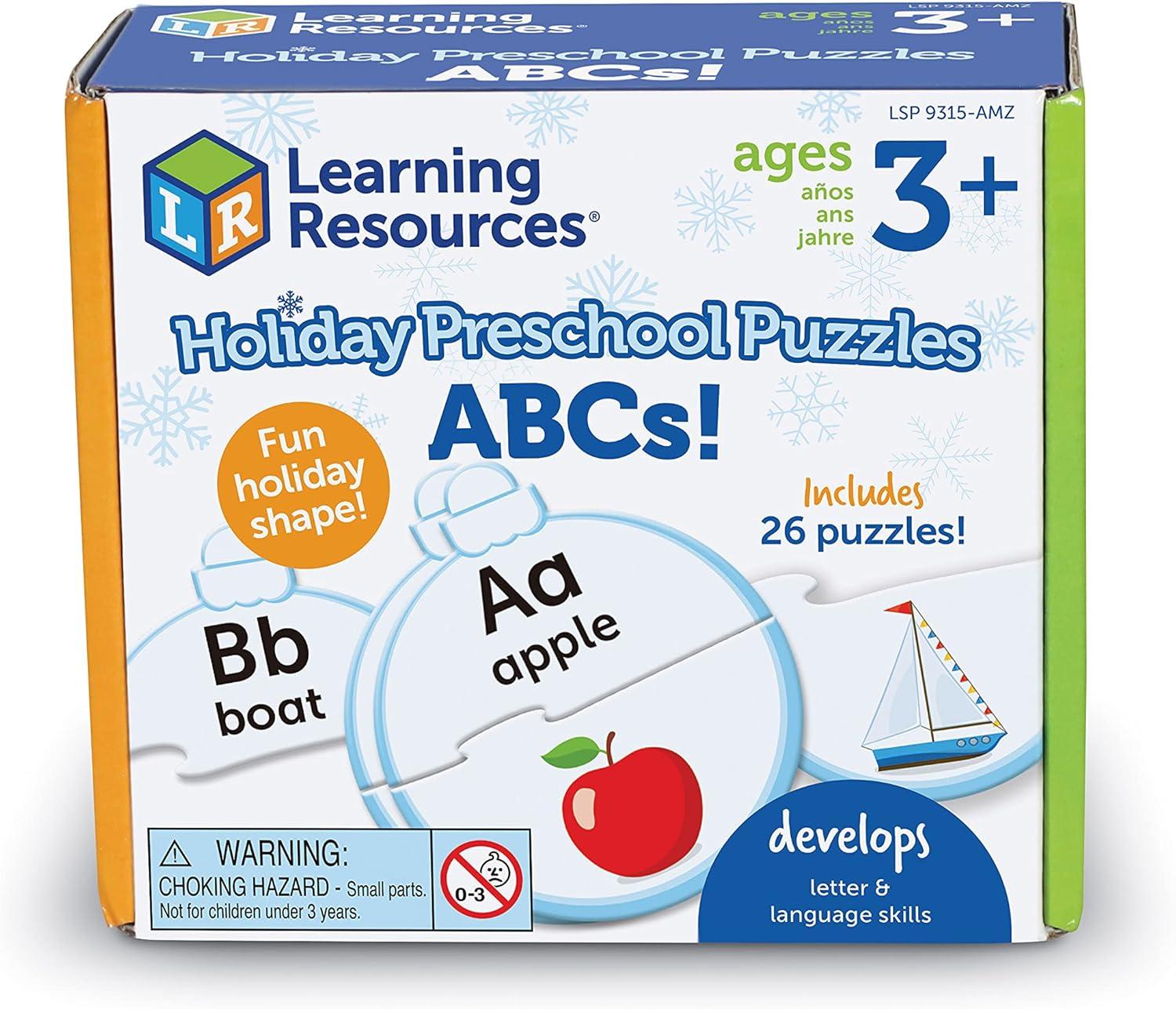 imageLearning Resources Holiday Preschool Puzzle Pack  SelfCorrecting Puzzles Christmas Preschool Toys Educational Christmas Gifts  Christmas Gifts for Boys and Girls Ages 3