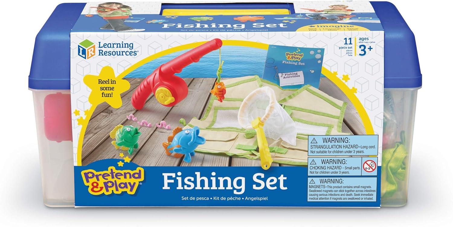 imageLearning Resources Pretend ampamp Play Fishing Set  11 Pieces Ages 3 Toddler Pretend Play Toys Preschool Learning Toys Fishing Pole for Kids Fisherman Costume