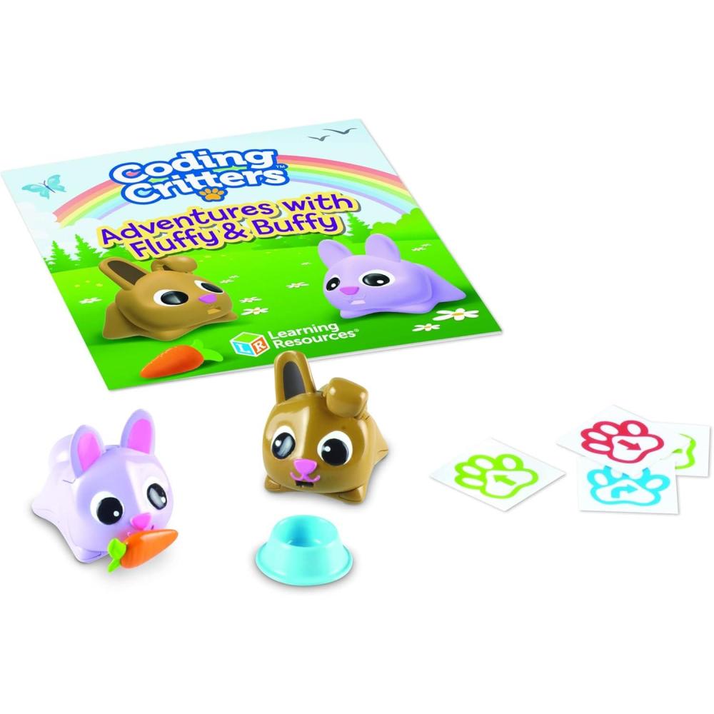 imageLearning Resources Coding Critters Pair a Pets Bunnies Fluffy ampamp Buffy ScreenFree Early Coding Toy For KidsInteractive STEM Coding Pet 5 Pieces Ages 4Pairapets Bunnies