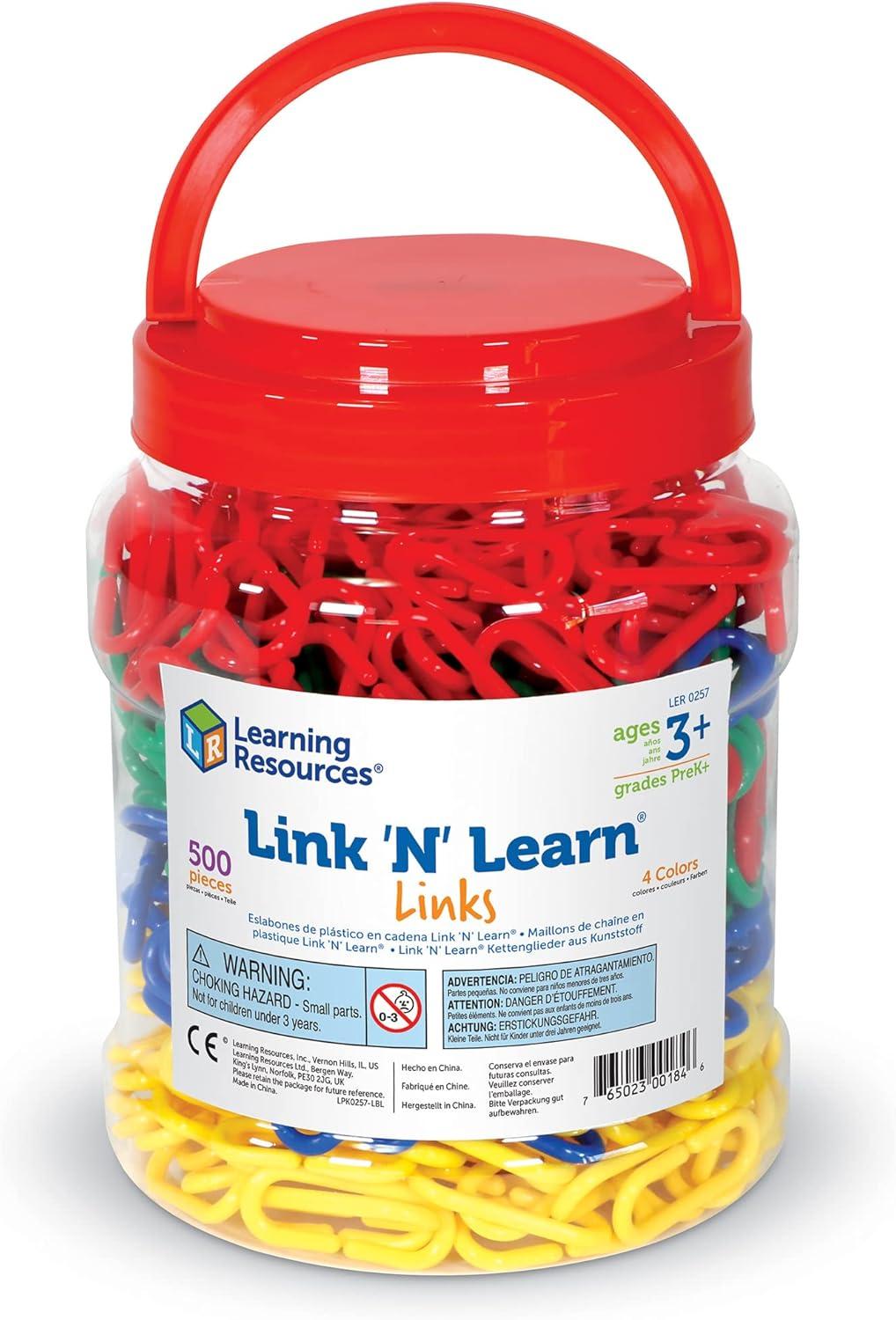 imageLearning Resources Link N Learn Links 500 Pieces Ages 3 Preschool Supplies Toddler Toys Math ManipulativesLinks
