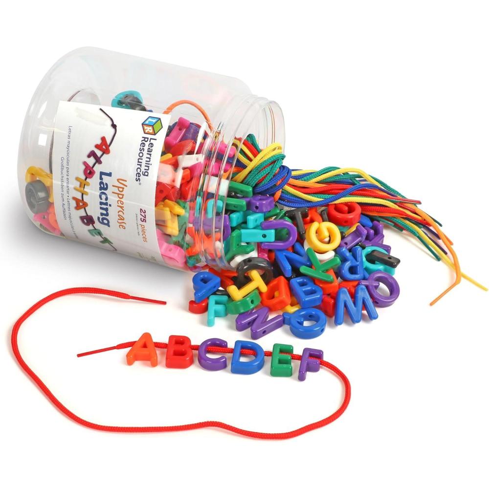 imageLearning Resources Beads and Patterns Card Set130 Pieces Ages 3 Lacing BeadsBack to School SuppliesTeacher Supplies for ClassroomFine