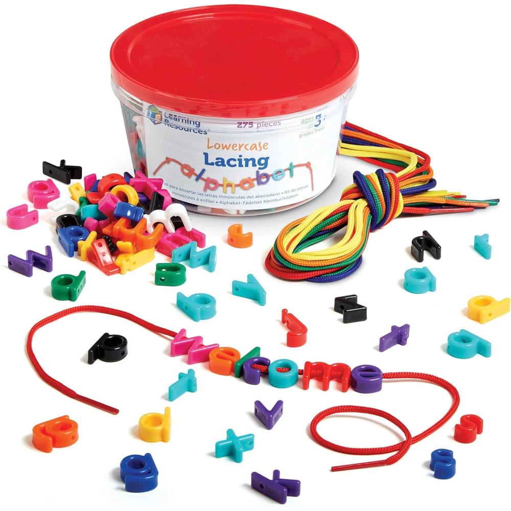 imageLearning Resources Beads and Patterns Card Set130 Pieces Ages 3 Lacing BeadsBack to School SuppliesTeacher Supplies for ClassroomLacing Letters