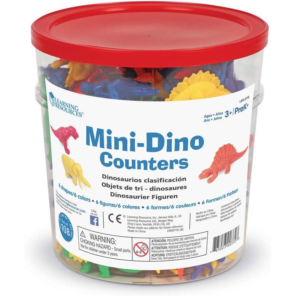 imageLearning Resources Counting DinoSorters Math Activity Set Dinosaur Sorting Toy 65 Pieces Ages 3MiniDino Counters