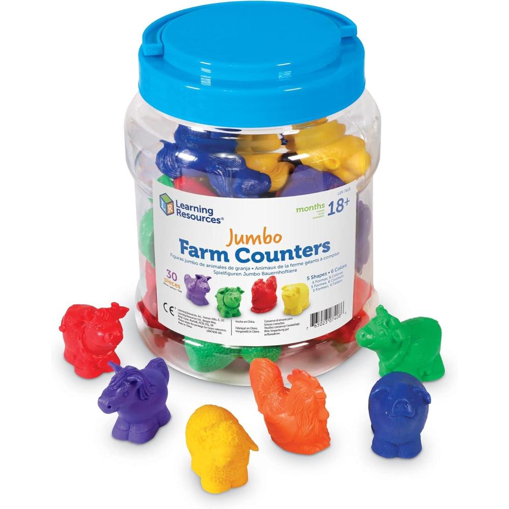 imageLearning Resources Jumbo Farm Counters Multicolor