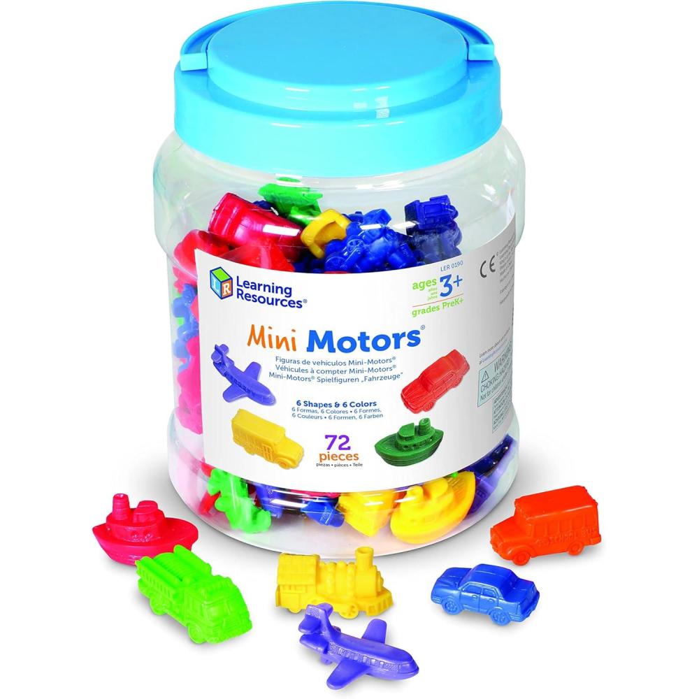 imageLearning Resources Mini Motors Counting and Sorting Fun Set Early Math Skill Set of 72 Ages 3