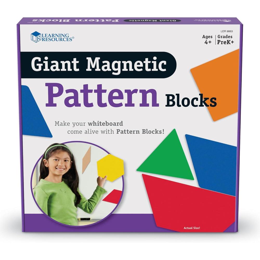 imageLearning Resources Giant Magnetic Pattern Blocks Kindergartner Learning Activities Math Learning Tools Shape Recognition Tools