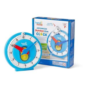 Hand2Mind Advanced NumberLine Teaching Clock – Telling Time & Elapsed Time Learning for Kids, Set of 6(Set of 1)