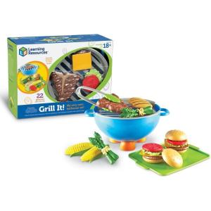Learning Resources New Sprouts Picnic Set – 15 Pieces, Ages 18+ months Pretend Play Food for Toddlers, Preschool Learning Toys, Kitchen Play Toys for Kids(Grill it)