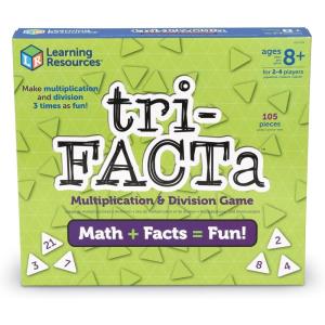 Learning Resources Tri-FACTa Multiplication & Division Game – Math Manipulatives, Kid Montessori Board Games, Classroom Must Haves, STEM Number Cards, Critical Thinking, Back to School, Kids Gifts