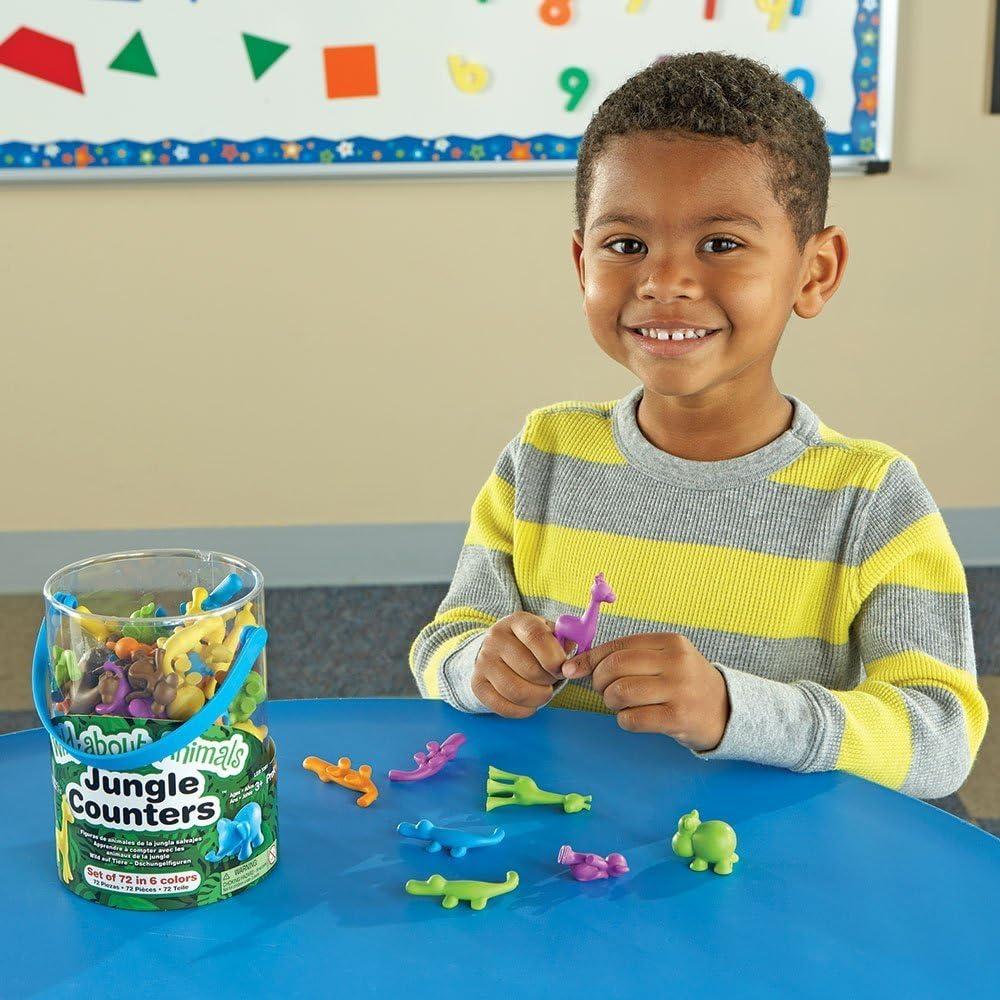 imageLearning Resources Wild About Animals Jungle Counters  Toddler Counting Toys Zoo and Safari Animal Figures Color Sorting Math Manipulatives Fine Motor Skills Gifts for Boys and Girls
