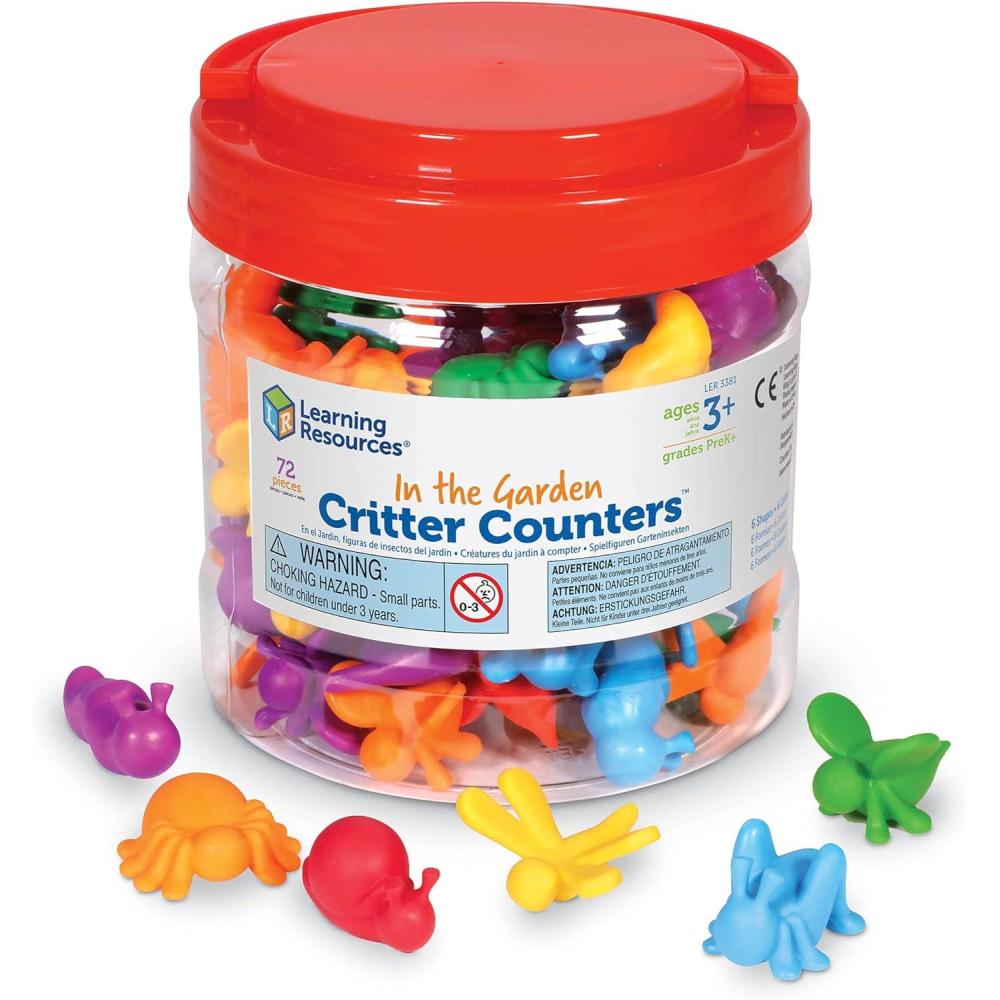 imageLearning Resources in The Garden Critter Counters Math Manipulatives Set of 72 Multicolor