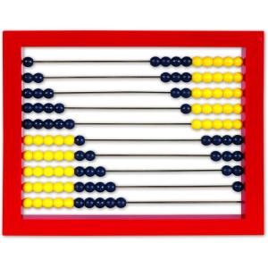 Learning Resources 2-Color Desktop Abacus, Red Frame, Color Coded, Math Concepts