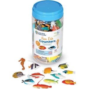Learning Resources Fun Fish Counters, Set of 60, Ages 3+, Educational Counting and Sorting Toy, Fine Motor Skills ,Animal Toys for Kids(Fish Counters)