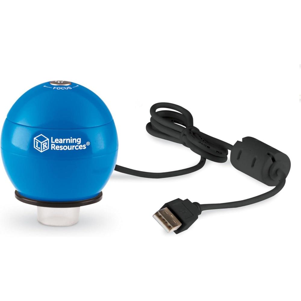 imageLearning Resources Zoomy 20 Handheld Digital Microscope Computer Projector or Interactive whiteboard Accessories Blue Ages 4