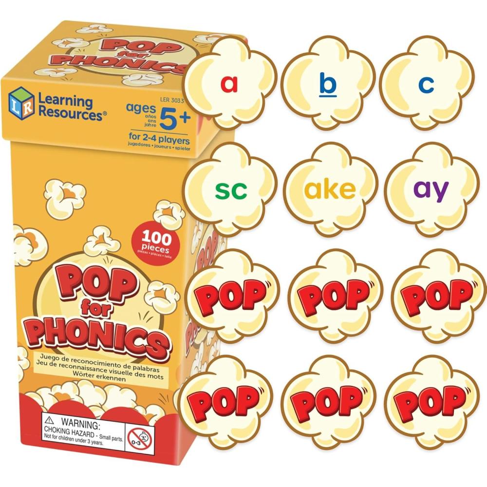 image:imageLearning Resources POP for Phonics Language Development Spelling for Toddlers Alphabet Activities Letters Recognition Reading Materials Montessori Flash Cards Popcorn Game Gifts for Kids