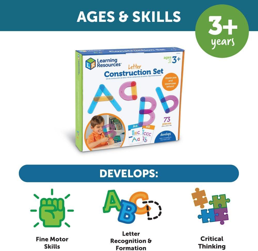 image:imageLearning Resources Letter Construction Activity Set Alphabet Montessori Toys Ages 3Music