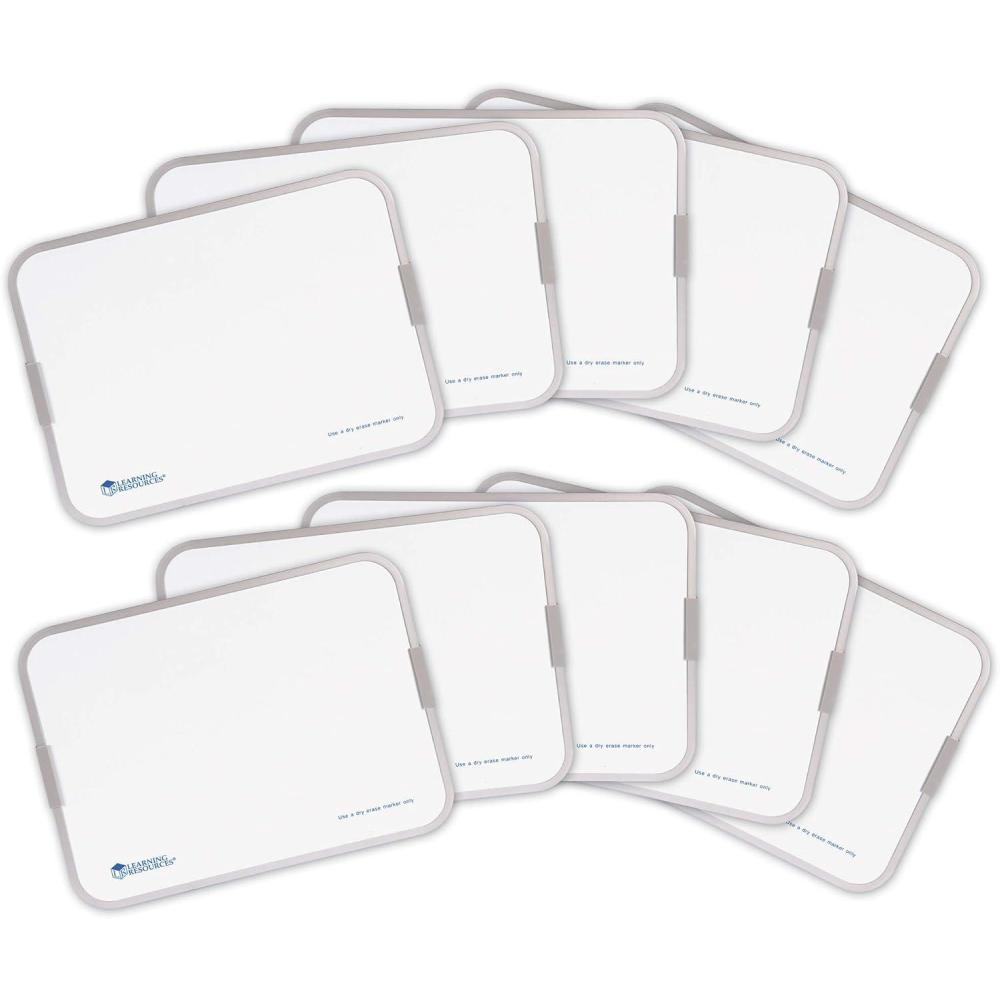 image:imageLearning Resources 9x12 Inch Dry Erase Boards Classroom Whiteboard for Students Double Sided Set of 10 Ages 3