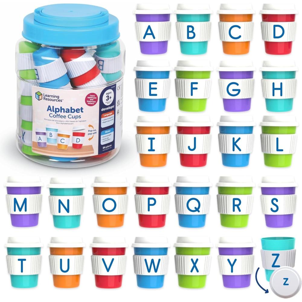image:imageLearning Resources Alphabet Coffee Cups ABC Toys Phonics Practice Reading Readiness Language Development Letter Toy for Toddlers Matching Game Preschool Activities Gifts for Kids