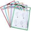 Learning Resources Write and Wipe Pockets, 5 Colorful Classroom Dry Erase Pockets, Ages 3+