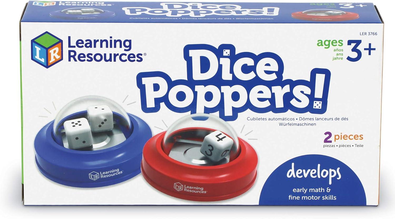 image:imageLearning Resources Dice Poppers Board Game Accessory Dice Game Popper for Trivia Nights Math for Kids Ages 3