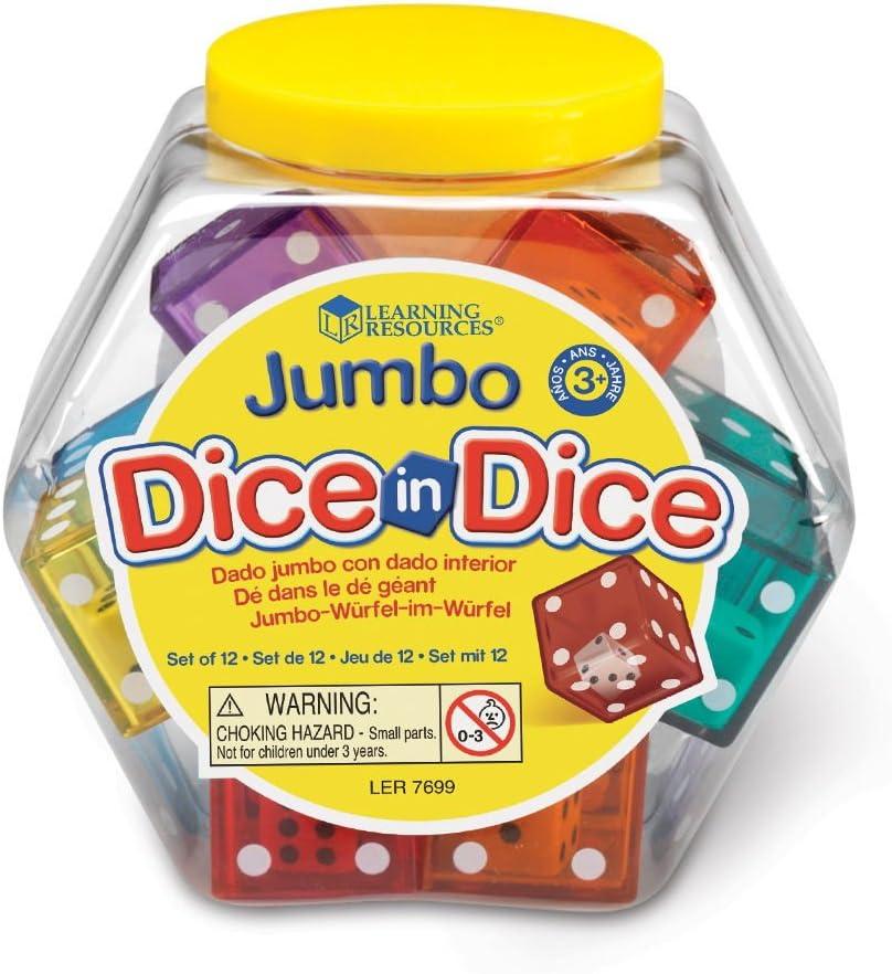 image:imageLearning Resources Jumbo Dice in Dice Math Manipulative Cubes Board Game Accessories Counting Numbers Party Gifts Preschool Teacher Supplies Classroom Must Haves Pack HomeschoolActivities