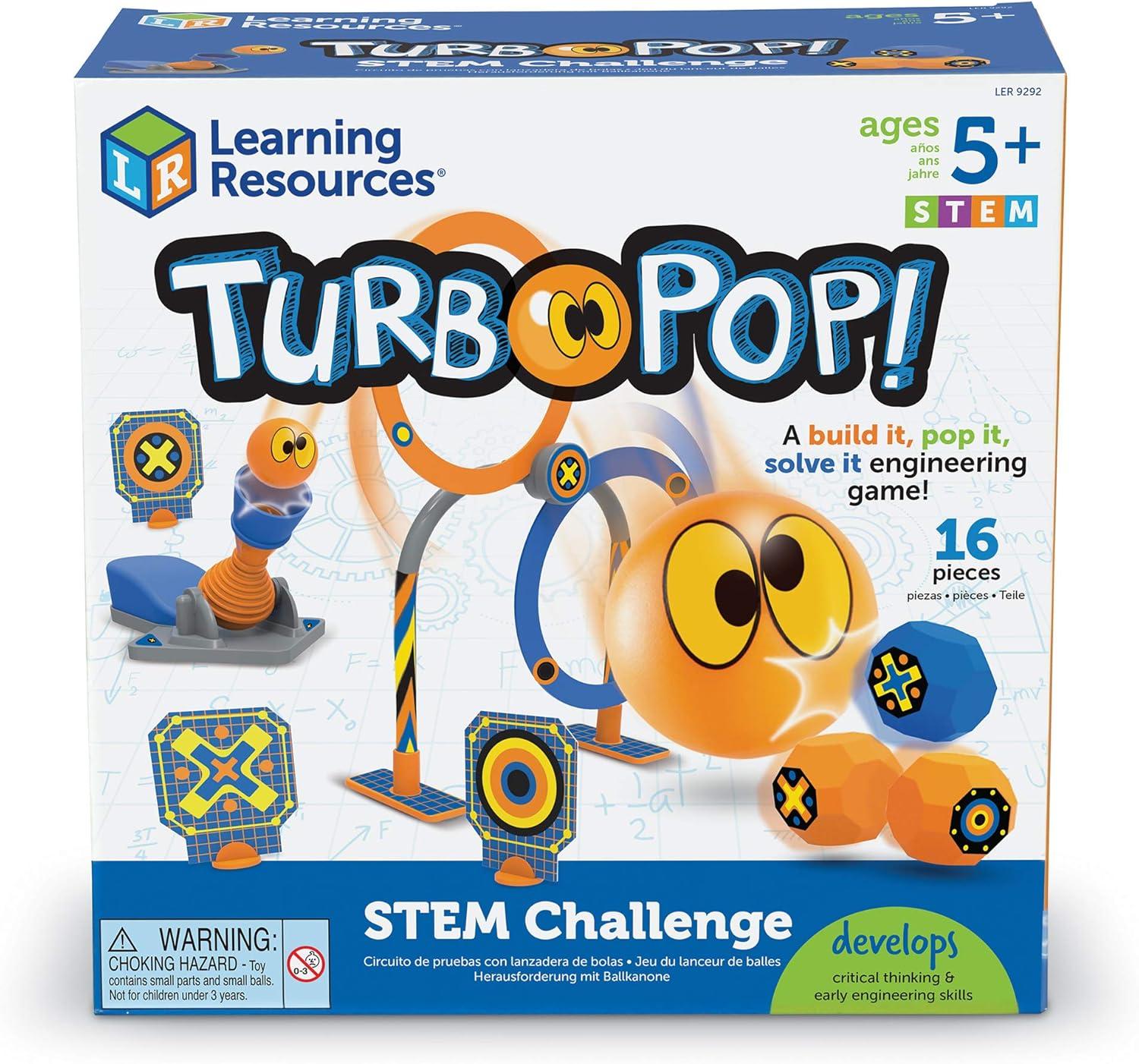 image:imageLearning Resources Turbopop Stem Challenge Toy Physics amp Engineering Game Critical Thinking Game 16 Pieces Ages 5
