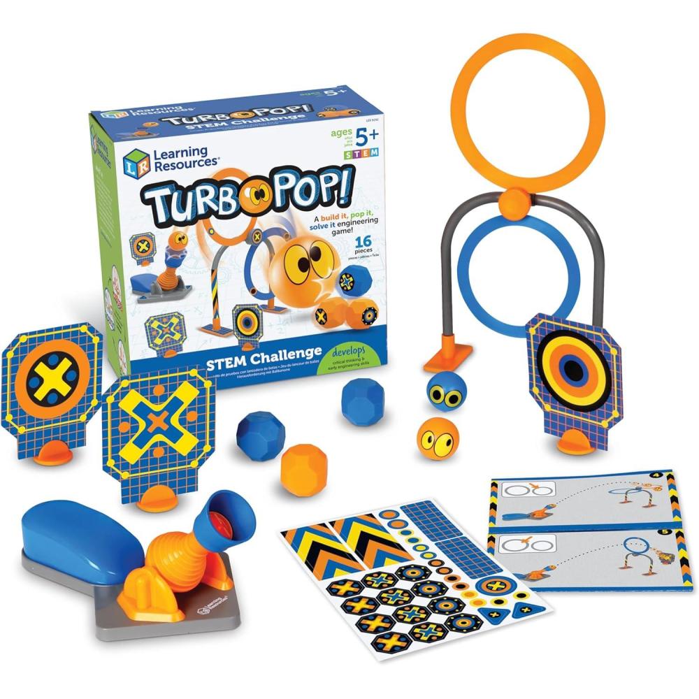 image:imageLearning Resources Turbopop Stem Challenge Toy Physics amp Engineering Game Critical Thinking Game 16 Pieces Ages 5