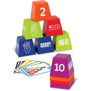 Learning Resources Number Stackers – Math Manipulatives, Addition and Subtraction Flash Cards, Counting Activities, Montessori, Fine Motor Skills, Problem Solving, Classroom Must Haves, Gifts for Kids