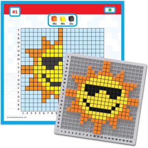 Learning Resources STEM Explorers Pixel Art Pro – Critical Thinking, Math Manipulatives, Problem Solving Skills, Pattern Blocks, Brain Games, Montessori, Fine Motor Skills, Gifts for Boys and Girls