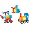 Learning Resources 1-2-3 Build It! Rocket-Train-Helicopter – 17 Pieces, Ages 2+, Creative Thinking, Toddler Building, STEM, Early Engineering Toys