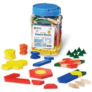 Learning Resources Wooden Pattern Blocks – Educational Toys and Tangram Puzzle Manipulatives for Kindergarten, Early Math Toys, Wood Pattern Blocks for Classroom and Homeschool, Teacher Must Haves