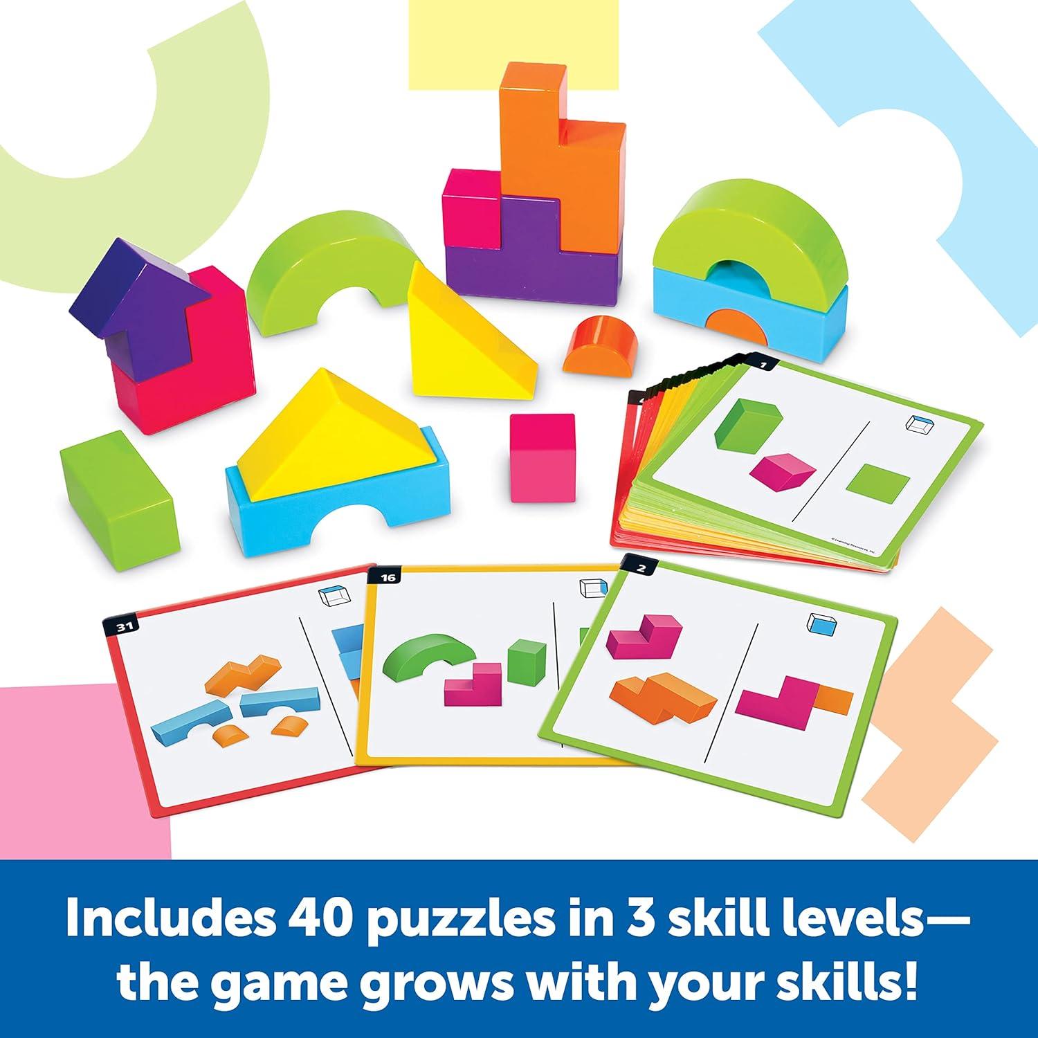 image:imageLearning Resources Mental Blox 360 Degree 3D Building Game 55 Pieces Ages 5 Educational Board Games Mental Puzzles for Kids Brain Teaser Games