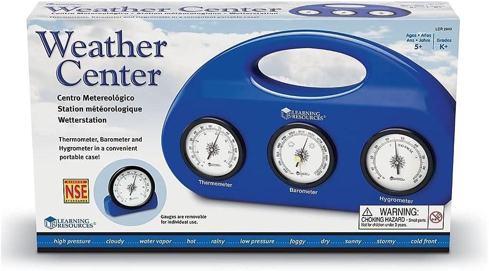 image:imageLearning Resources Weather Center Kit Weather Science for Kids Meteorology for Kids Science at Home Barometer Thermometer Hygrometer