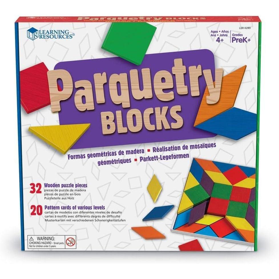 image:imageLearning Resources Parquetry Blocks amp 20 Pattern Cards 53 Piece Set Ages 4