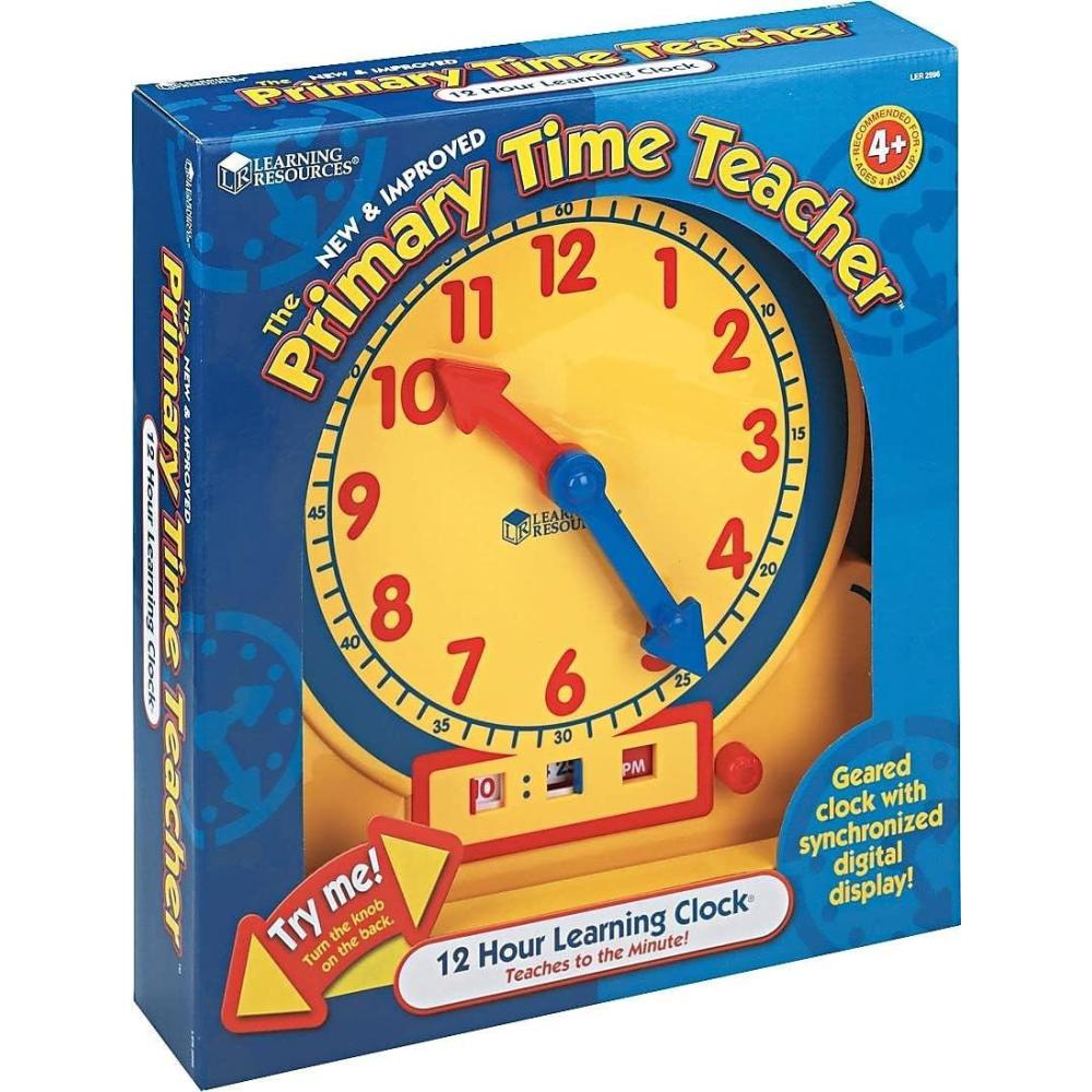 image:imageLearning Resources Primary Time Teacher 12Hour Learning Clock  Teaching Clocks for Kids Math Manipulatives Time Flash Cards Teacher Classroom Must Haves Montessori Gifts for Students