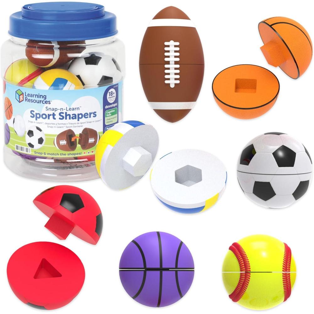 image:imageLearning Resources SnapnLearn Sports Shapers  Fine Motor Skills Toys for Toddlers Preschool Matching Toy Sorting and Color Recognition Skills Sensory Bin Birthday Gifts for Boys and Girls