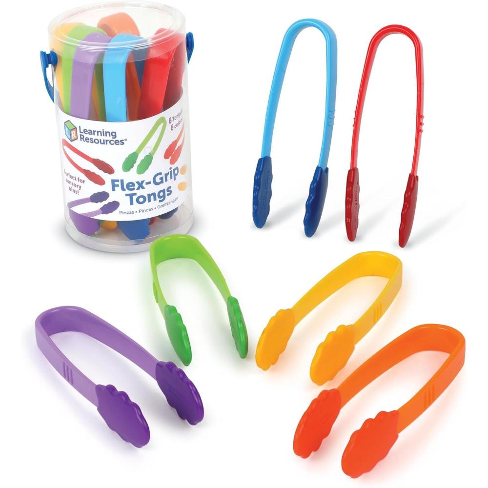 image:imageLearning Resources FlexGrip Tongs Kids Tweezers Montessori Grabber Tool Fine Motor Skills Sensory Bin Tools Preschool Classroom Must Haves Teacher Supplies Gifts for Boys and Girls