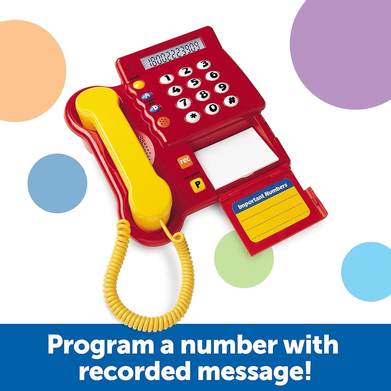 image:imageLearning Resources Teaching Telephone 1 Piece Ages 3 Toddler Learning Toys Pretend Play Telephone Toy Telephone Phone for Kids PreRecorded Greetings Develops Memory Skills