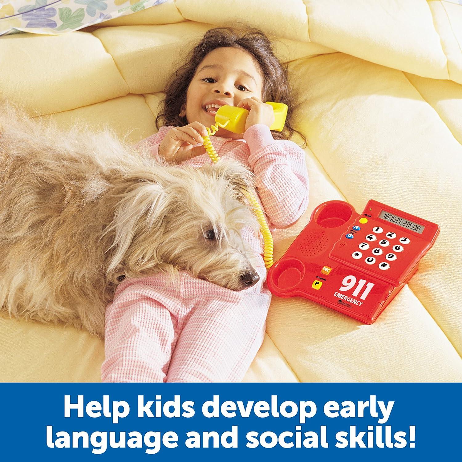 image:imageLearning Resources Teaching Telephone 1 Piece Ages 3 Toddler Learning Toys Pretend Play Telephone Toy Telephone Phone for Kids PreRecorded Greetings Develops Memory Skills