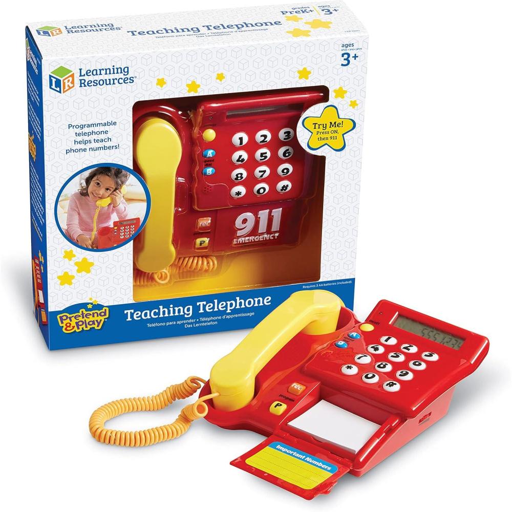 image:imageLearning Resources Teaching Telephone 1 Piece Ages 3 Toddler Learning Toys Pretend Play Telephone Toy Telephone Phone for Kids PreRecorded Greetings Develops Memory Skills