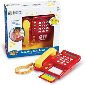 Learning Resources Teaching Telephone – 1 Piece, Ages 3+ Toddler Learning Toys, Pretend Play Telephone, Toy Telephone, Phone for Kids, Pre-Recorded Greetings, Develops Memory Skills