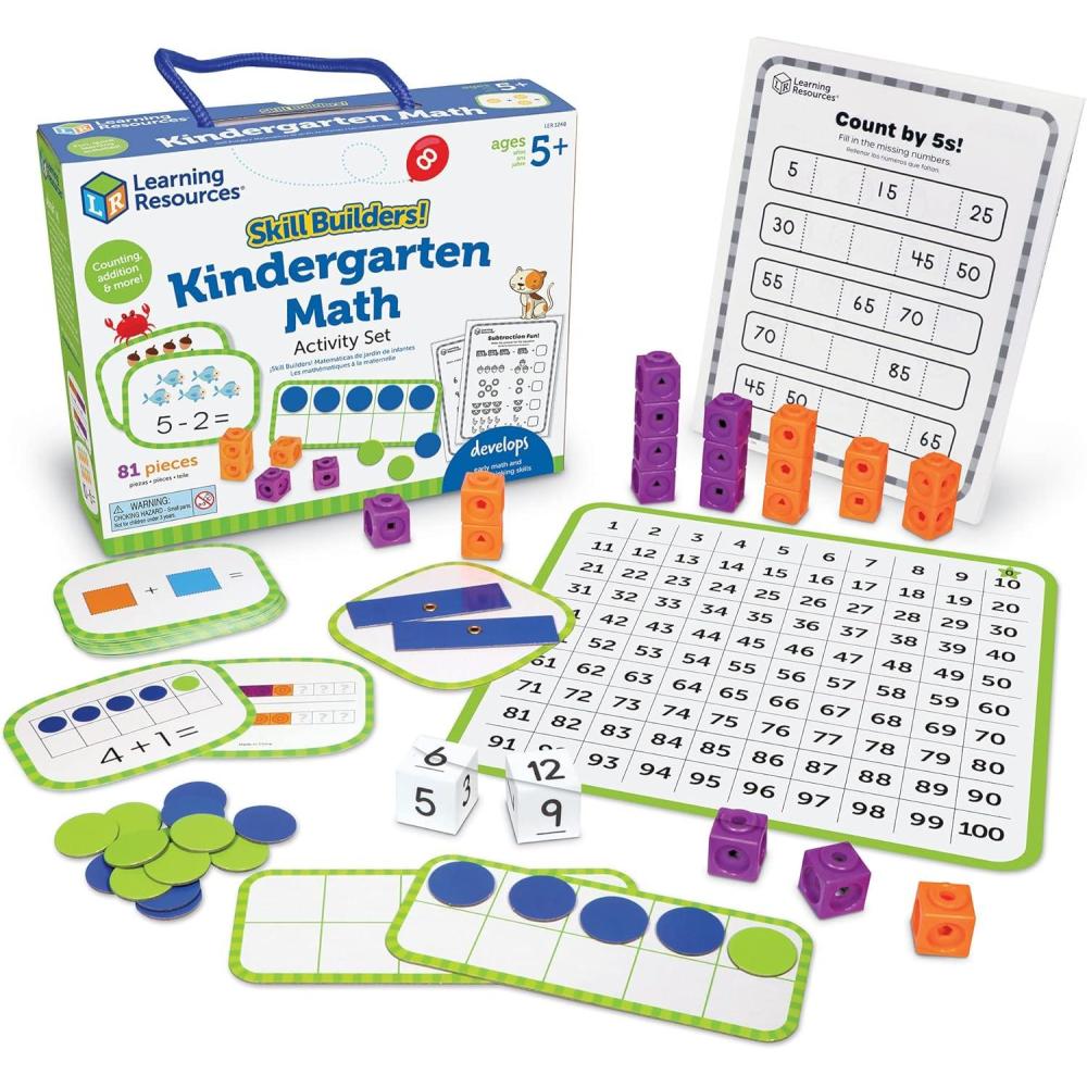 image:imageLearning Resources Skill Builders Kindergarten Math Activity Set Kindergarten Learning Math Manipulatives Game Number and Counting Blocks Activities Classroom Manipulatives Teaching Materials
