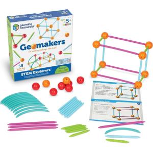 Learning Resources STEM Explorers Geomakers – 58 Pieces, Ages 5+ STEM Toys for Kids, Kindergartner Learning Toys, Shapes for Kids(1 Count (Pack of 1))