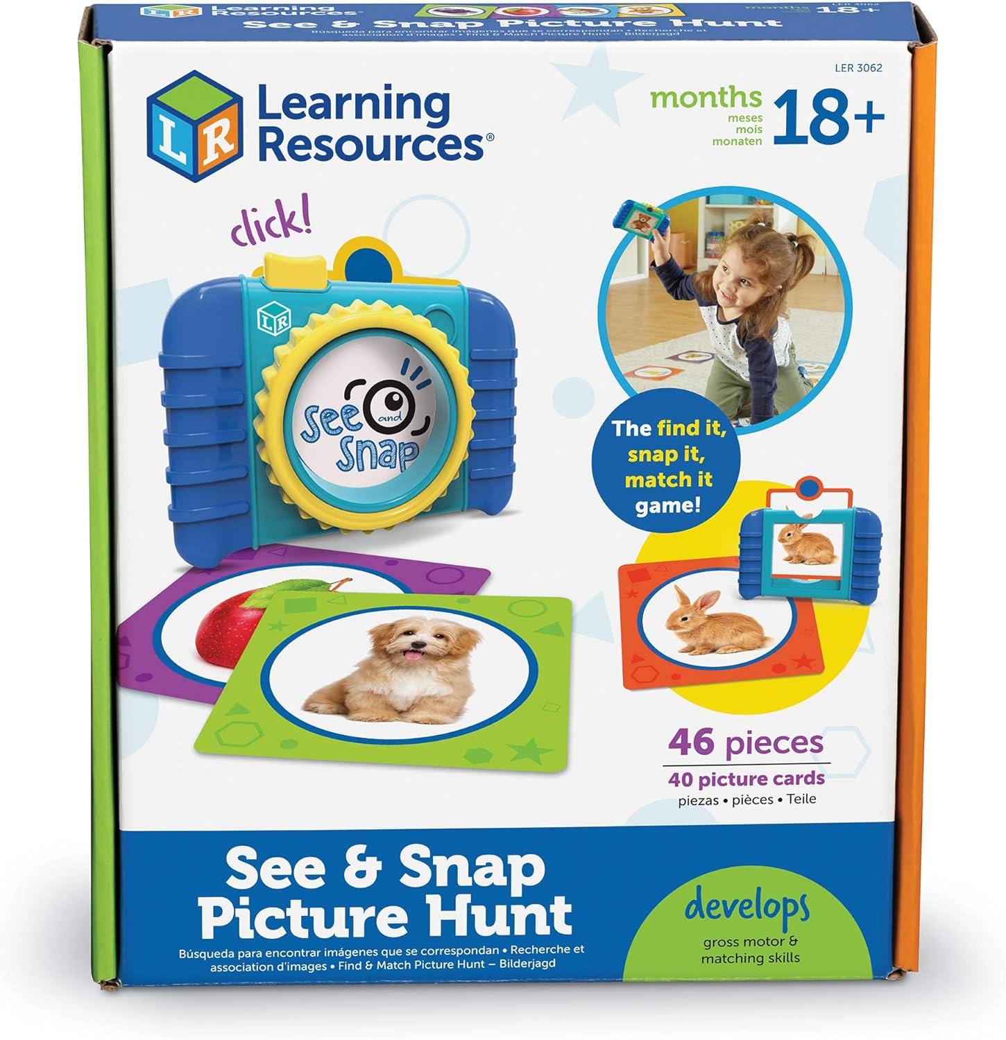 image:imageLearning Resources See amp Snap Snapshot Scavenger Hunt Matching Game Gross Motor Skills Toddler Toy 46 Pieces Outdoor Toys for Toddlers 18 Months 254 cm H x 51 cm W x 222 cm L